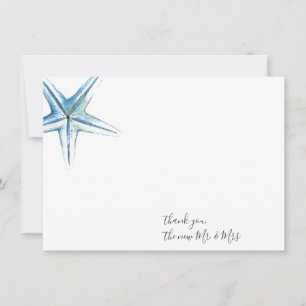 Blue Starfish Gracias Tarjeta De Nota De Estaciona