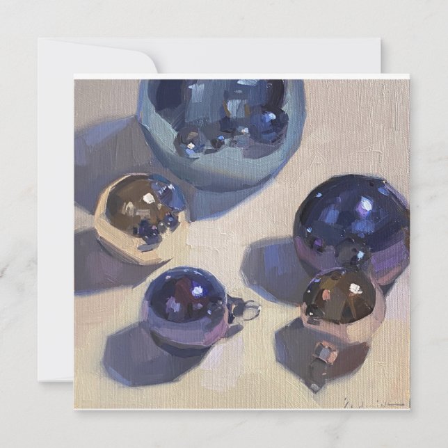 "Blue Steel" Tarjeta de navidad cuadrada plana (Anverso)