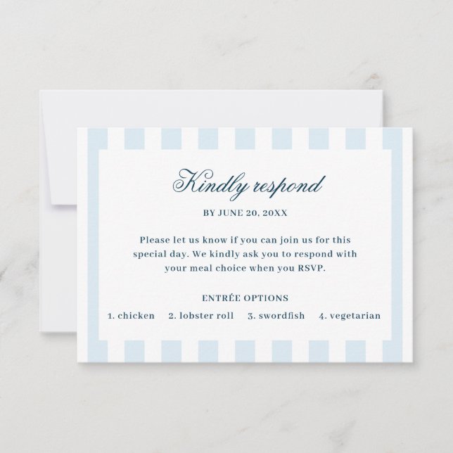 Blue Striped RSVP Card (Anverso)