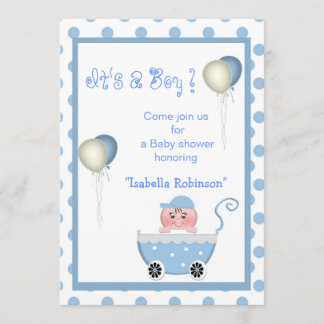 "Blue Stroller": Invitaciones a la ducha para bebé