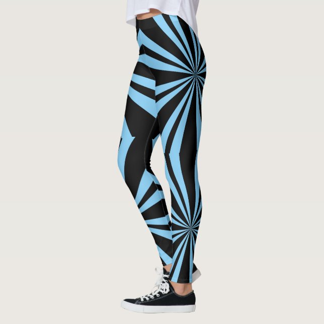 Blue Sunburst Repetir Leggings (Izquierda)
