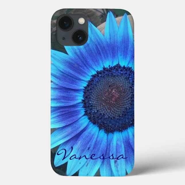 Blue Sunflower iPad Mini Retina funda *personaliza (Reverso)