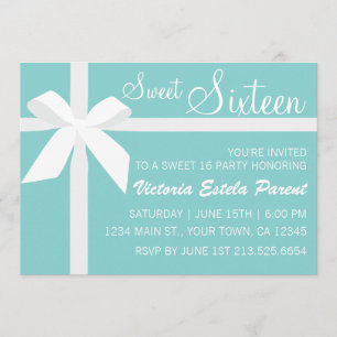 Blue Sweet 16 Invitación