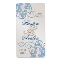 Blue Swirl Champagne Sello de vino azul