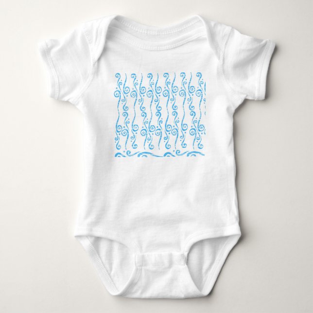Blue Swirls Baby Jersey Bodysuit (Anverso)