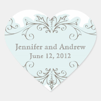 Blue Swirls Wedding Favor Pegatinas