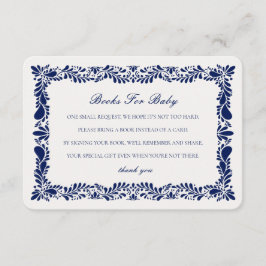 Blue Talavera Tile Books Invitación al bebé Insert