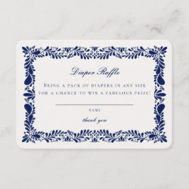 Blue Talavera Tile Diaper Invitación a Raffle Inse