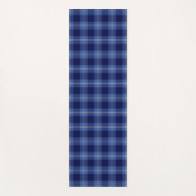 Blue Tartan Plaid Pattern Yoga Mat