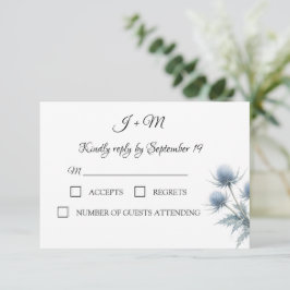 Blue Thistle Scottish Simple Wedding RSVP