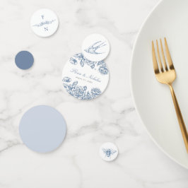 Blue Toile Boda Table Confetti Chinoiserie