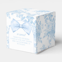 Blue Toile Bow Tie Baby Boy Ducha Regalo Caja Favo