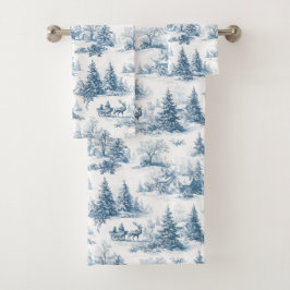 Blue Toile Christmas Pattern 