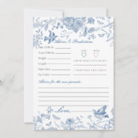 Blue Toile De Jouy Consejo Floral para Tarjeta de
