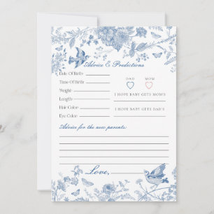 Blue Toile De Jouy Consejo Floral para Tarjeta de