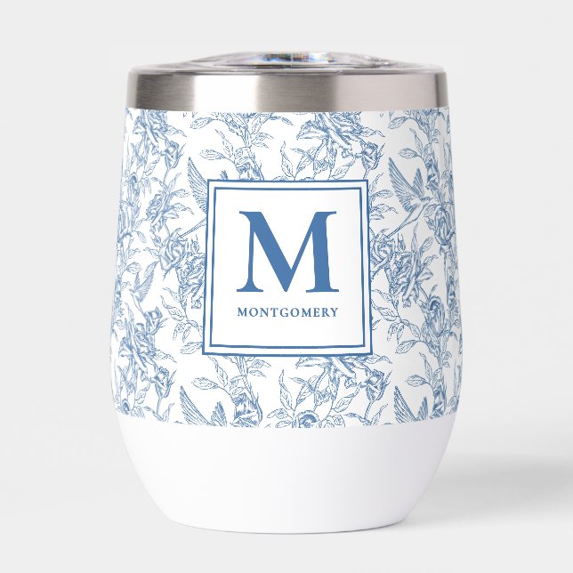 Blue Toile French Monogram Name (Frente)