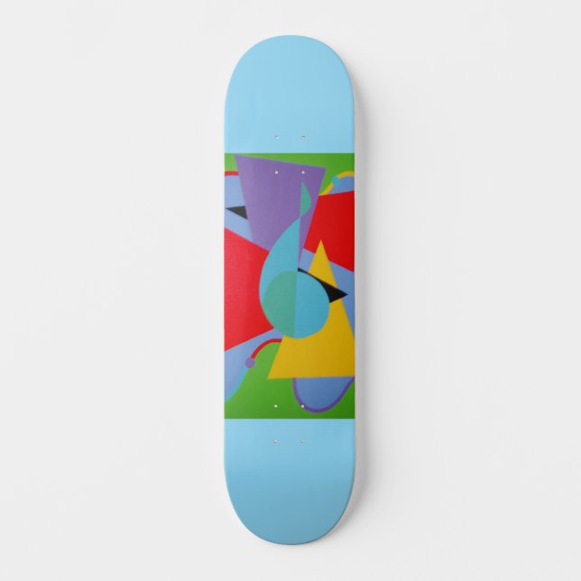Blue Treble Clef Abstract Skateboard (Anverso)