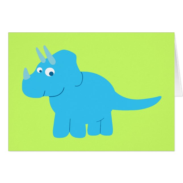 Blue Triceratops Dinosaur (Anverso (Horizontal))
