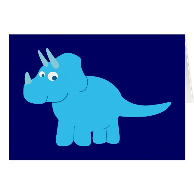 Blue Triceratops Dinosaur (Anverso (Horizontal))