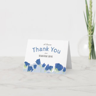 Blue Tulips Sweet 16 Gracias Tarjeta