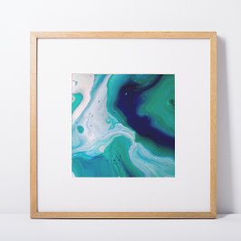 Blue Turquoise Swirls Marble Resumen arte
