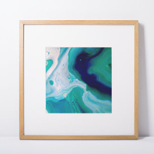 Blue Turquoise Swirls Marble Resumen arte