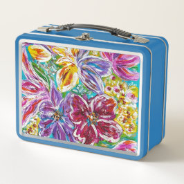 Blue Vase Flowers Lunch Box