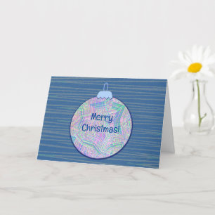 Blue Vintage Style Bonito tarjeta de adornos navid