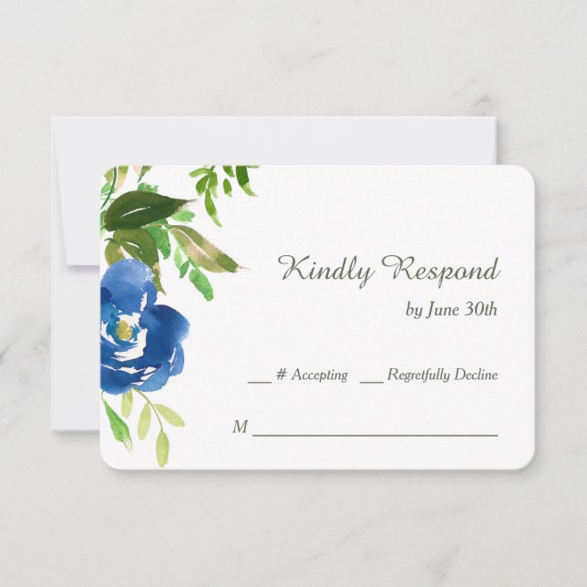 Blue Violet Garden Wedding RSVP (Anverso)