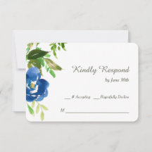 Blue Violet Garden Wedding RSVP