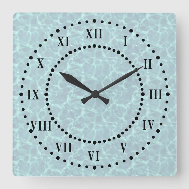 Blue Water Look Roman Numeral reloj de pared (Anverso)