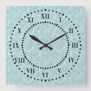 Blue Water Look Roman Numeral reloj de pared
