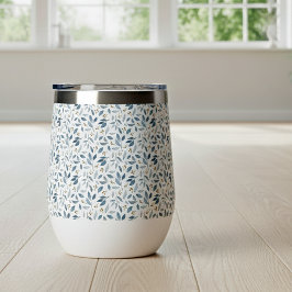 Blue Watercolor Botanical Pattern 