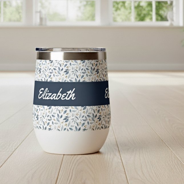 Blue Watercolor Botanical Pattern Name (Subido por el creador)