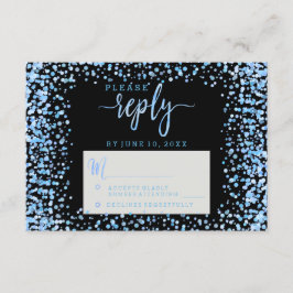 Blue Watercolor Confetti Dots Boda Responder RSVP