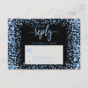 Blue Watercolor Confetti Dots Boda Responder RSVP
