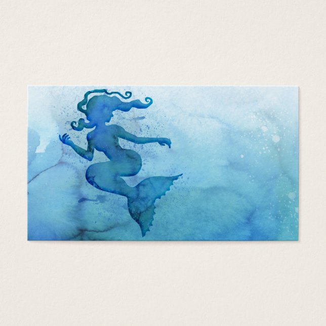 Blue Watercolor Mermaid (Frente)