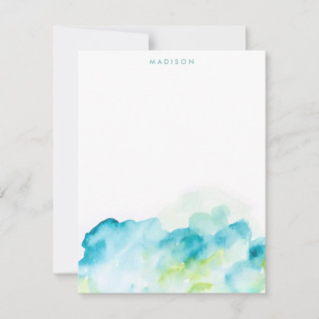 Blue Watercolor Splash Tarjetas de agradecimiento (Anverso)