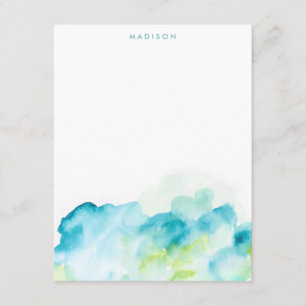 Blue Watercolor Splash Tarjetas de agradecimiento