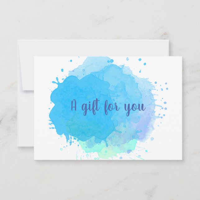 Blue Watercolor SplashCertificado de regalo creati (Anverso)