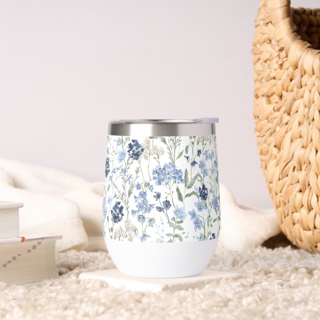 Blue Watercolor Wildflower (Sala de estar)