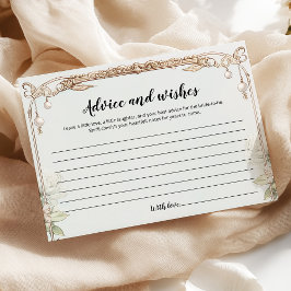 Blue White Floral Bridal Shower Consejos y deseos