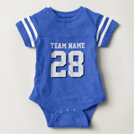 Blue White Football Jersey Sports Baby Romper