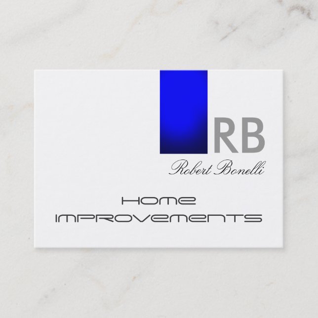Blue White Monogram Home Repara tarjeta de visita (Anverso)