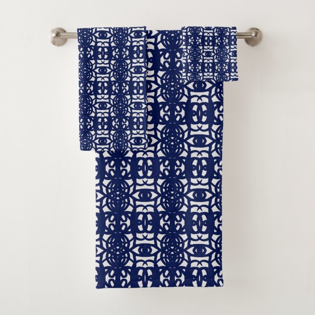 Blue & White Unique Abstract Pattern (In situ)