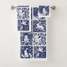 Blue White Woodland Animales Forestales Fox Rabbit