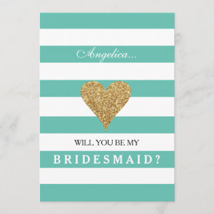 Blue Will You Be My Bridesmaid Invitación