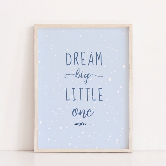 Blue Winam Dream Big Little One Nursery Decoración (Blue Winter Dream Big Little One Nursery Deco)