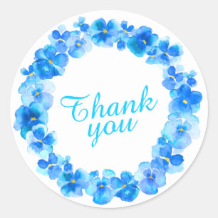 Blue wreath gracias a los pegatinas de arte acuare