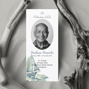 Blue Yacht Celebration of Life Card